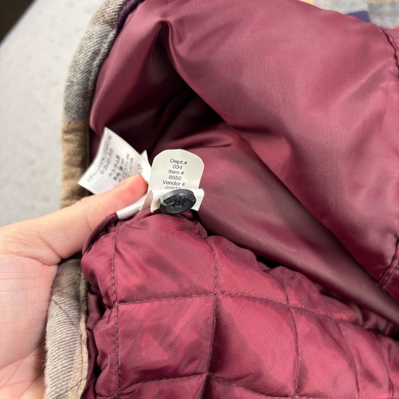 Eddie Bauer Flannel Shirt Mens Large Red‎ Plaid Quilted Shacket Outdoor Lined - Picture 8 of 14